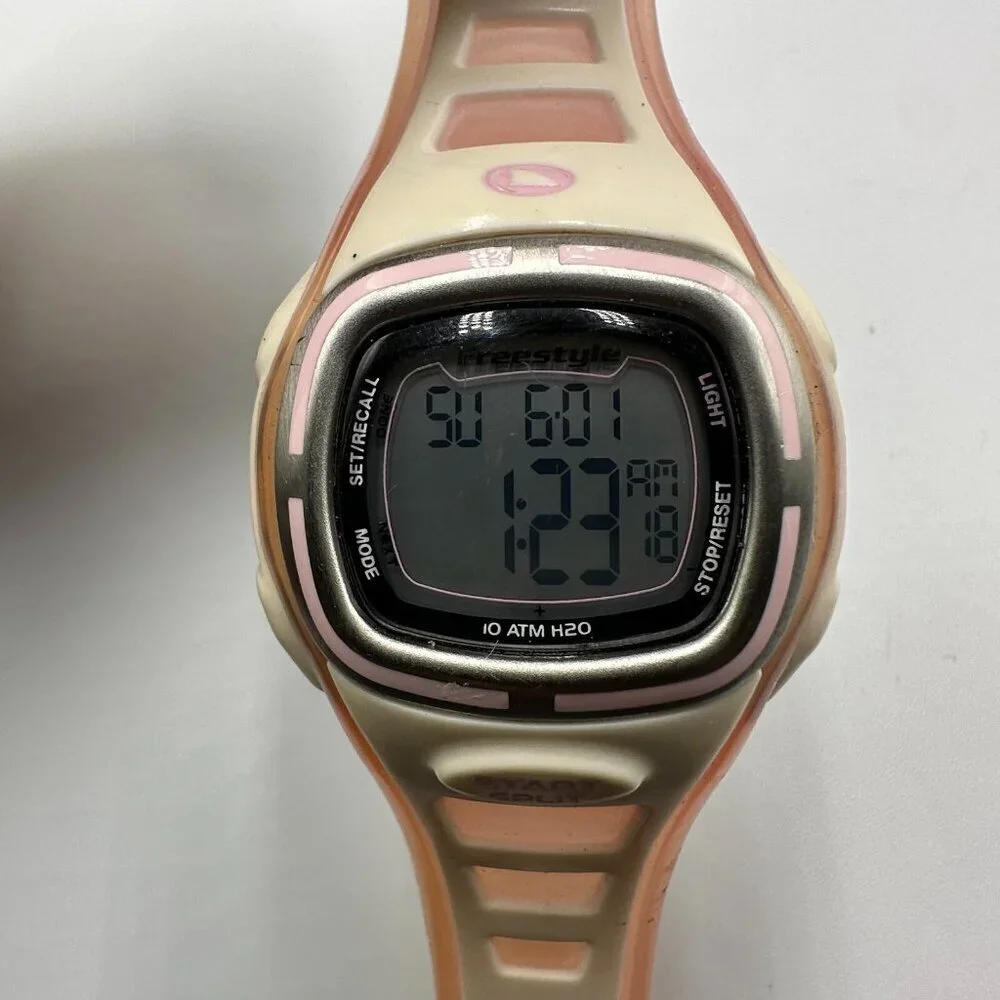 Freestyle Solstice Digital Watch Women Pink Cream 35MM Square Dial New Battery